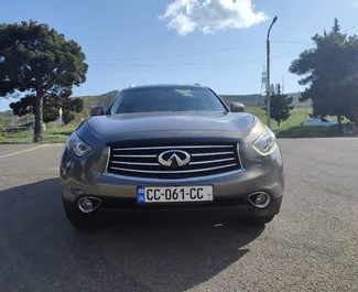 Frontansicht eines Mietwagens Infiniti QX70 in Tiflis, Georgien ✓ Auto Nr.13463. ✓ Automatisch TM ✓ 0 Bewertungen.