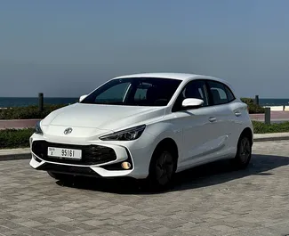 Frontansicht eines Mietwagens MG 3 in Dubai, VAE ✓ Auto Nr.10811. ✓ Automatisch TM ✓ 1 Bewertungen.
