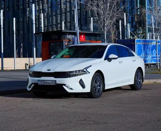 Frontansicht eines Mietwagens Kia K5 in Almaty, Kasachstan ✓ Auto Nr.14742. ✓ Automatisch TM ✓ 0 Bewertungen.