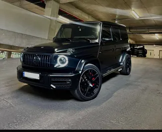 Frontansicht eines Mietwagens Mercedes-Benz G63 AMG in Tiflis, Georgien ✓ Auto Nr.14786. ✓ Automatisch TM ✓ 0 Bewertungen.