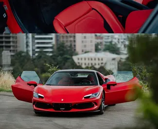 Innenraum von Ferrari 296 GTB zur Miete in Georgien. Ein großartiges 2-Sitzer Fahrzeug mit Automatisch Getriebe.