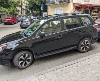 Frontansicht eines Mietwagens Subaru Forester in Tiflis, Georgien ✓ Auto Nr.13936. ✓ Automatisch TM ✓ 0 Bewertungen.