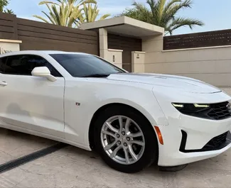 Frontansicht eines Mietwagens Chevrolet Camaro in Alicante, Spanien ✓ Auto Nr.14985. ✓ Automatisch TM ✓ 0 Bewertungen.