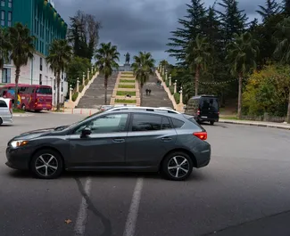 Frontansicht eines Mietwagens Subaru Impreza in Kutaisi, Georgien ✓ Auto Nr.9343. ✓ Automatisch TM ✓ 1 Bewertungen.