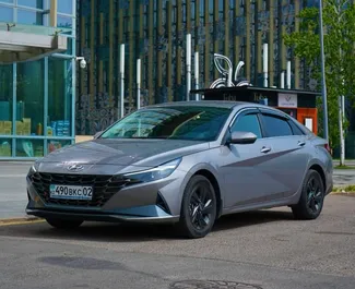 Frontansicht eines Mietwagens Hyundai Elantra in Almaty, Kasachstan ✓ Auto Nr.15085. ✓ Automatisch TM ✓ 0 Bewertungen.