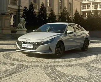 Frontansicht eines Mietwagens Hyundai Elantra in Almaty, Kasachstan ✓ Auto Nr.15087. ✓ Automatisch TM ✓ 0 Bewertungen.