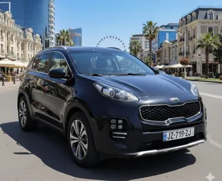 Frontansicht eines Mietwagens Kia Sportage in Tiflis, Georgien ✓ Auto Nr.15158. ✓ Automatisch TM ✓ 0 Bewertungen.