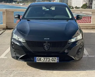 Frontansicht eines Mietwagens Peugeot 308 in Rafailovici, Montenegro ✓ Auto Nr.15402. ✓ Automatisch TM ✓ 0 Bewertungen.