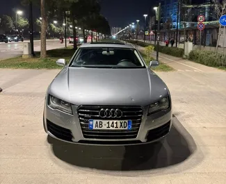 Frontansicht eines Mietwagens Audi A7 in Tirana, Albanien ✓ Auto Nr.15740. ✓ Automatisch TM ✓ 0 Bewertungen.