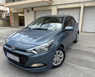 Frontansicht eines Mietwagens Hyundai i20 in Thessaloniki, Griechenland ✓ Auto Nr.15754. ✓ Schaltgetriebe TM ✓ 0 Bewertungen.