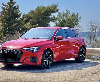 Frontansicht eines Mietwagens Audi A3 in Budva, Montenegro ✓ Auto Nr.16132. ✓ Automatisch TM ✓ 0 Bewertungen.