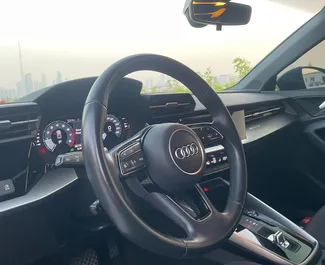 Audi A3 Sedan 2024 zur Miete verfügbar in Dubai, mit Kilometerbegrenzung 250 km/Tag.