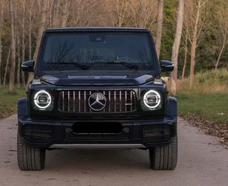 Frontansicht eines Mietwagens Mercedes-Benz G500 in Becici, Montenegro ✓ Auto Nr.12175. ✓ Automatisch TM ✓ 0 Bewertungen.