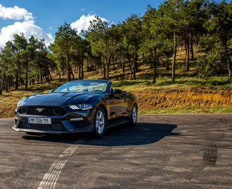 Frontansicht eines Mietwagens Ford Mustang Cabrio in Tiflis, Georgien ✓ Auto Nr.16289. ✓ Automatisch TM ✓ 0 Bewertungen.