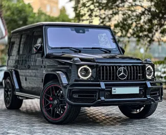 Frontansicht eines Mietwagens Mercedes-Benz G63 AMG in Baku, Aserbaidschan ✓ Auto Nr.16469. ✓ Automatisch TM ✓ 0 Bewertungen.